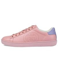 Gucci - Women's New Ace Perforated Leather Trainers - Lyst