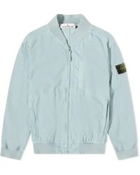 Stone Island - Cupro Cotton Twill Bomber Jacket 'Sky' - Lyst