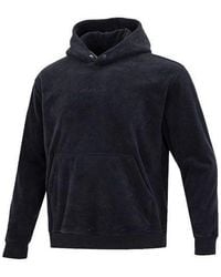Nike - Solid Color Embroidered Polar Fleece Hooded Long Sleeves Hoodie Black - Lyst