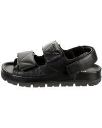 Prada - Padded Leather Slingback Sandals - Lyst