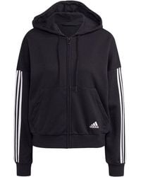 adidas - (Wmns) Essentials Cut 3-Stripes Full-Zip Hoodie Asia Sizing - Lyst