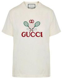 Gucci - Tennis Printing Round Neck Casual Short Sleeve - Lyst