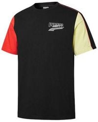 PUMA - Decor8 Colorblock Logo Printing Sports Short Sleeve - Lyst