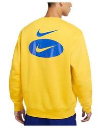 Nike - As Nsw Sl Bb Crew Logo Casual Sports Fleece Lined Round Neck Long Sleeves Bright - Lyst