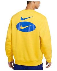 Nike - As Nsw Sl Bb Crew Logo Casual Sports Fleece Lined Round Neck Long Sleeves Bright - Lyst