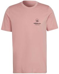 adidas - Originals Solid Color Alphabet Logo Round Neck Pullover Sports Short Sleeve T-Shirt - Lyst