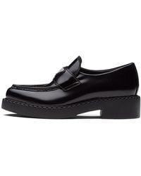 Prada - (Wmns) Brushed Leather Pointy Monolith Loafers - Lyst