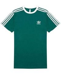 adidas - Originals 3-Stripes Tee Casual Round Neck Loose Logo Stripe Short Sleeve - Lyst