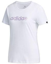 adidas - (Wmns) Alphabet Logo Printing Training Sports Short Sleeve - Lyst