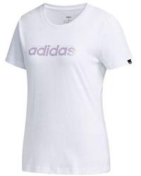 adidas - Alphabet Logo Printing Training Sports Short Sleeve - Lyst