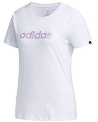 adidas - (Wmns) Alphabet Logo Printing Training Sports Short Sleeve - Lyst