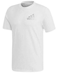 adidas - Training Sports Solid Color Round Neck Short Sleeve - Lyst