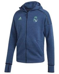 adidas - Colorblock Casual Sports Soccer/Football Real Madrid Hooded Jacket - Lyst