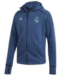 adidas - Colorblock Casual Sports Soccer/Football Real Madrid Hooded Jacket - Lyst