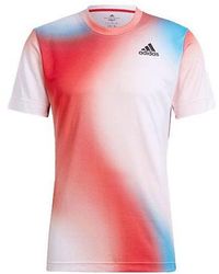 adidas - Contrasting Colors Gradient Logo Printing Round Neck Short Sleeve T-Shirt - Lyst