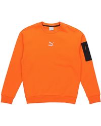 PUMA - Casual Loose Round Neck Pullover Flame - Lyst