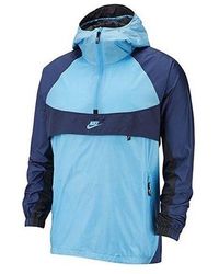Nike - Colorblock Half Zipper Woven Hooded Jacket - Lyst