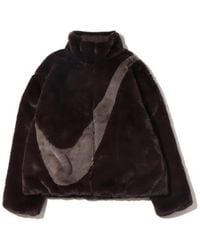 Nike - (Wmns) Oversized Swoosh Logo Jacket Asia Sizing Do3792-220 - Lyst