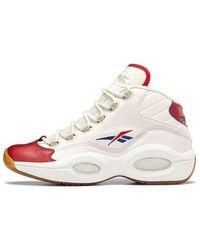 Reebok - Question Mid Draft Night Red/white - Lyst