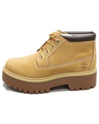 Timberland - (Wmns) Stone Street Mid Lace Up Waterproof Chukka Boots 'Wheat Nubuck' - Lyst