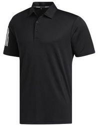 adidas - Golf Sports Stripe Printing Short Sleeve Polo Shirt - Lyst