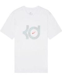 Nike - Dri-fit Kd Logo Geometry Pattern Printing Solid Color Short Sleeve White - Lyst