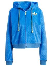 adidas - (Wmns) Adicolor Heritage Now Velour Zip Hoodies - Lyst
