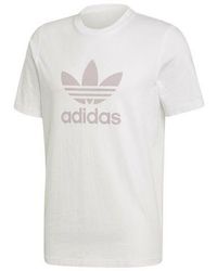 adidas - Originals Trefoil Alphabet Logo Printing Round Neck Short Sleeve - Lyst