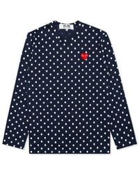 COMME DES GARÇONS PLAY - Polka Dots Printing Long Sleeves Tee - Lyst