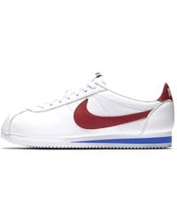 Nike Cortez Leather Navy/ White Blue for Men | Lyst
