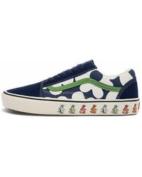Vans - Old Skool Casual Skate Shoes White Flower Printing - Lyst