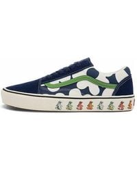 Vans - Old Skool Casual Skate Shoes White Flower Printing - Lyst