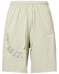 Nike - Logo Embroidered Alphabet Printing Elastic Waistband Straight Casual Shorts Light Stone - Lyst