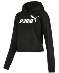 PUMA - Elevated Essentials Cropped Hoodie Black Xl - Lyst