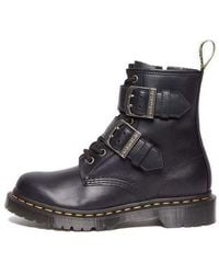 Dr. Martens - Dr.Martens 1460 Buckle Pull Up Leather Lace Up Boots - Lyst