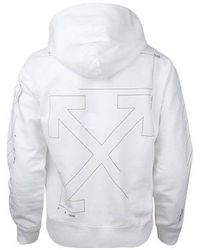 Off-White c/o Virgil Abloh - Off- Diagonal Sleeve Unfinished Popover Hoody - Lyst