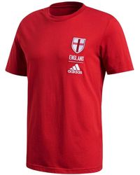 adidas - England Geometry Pattern Logo Round Neck Casual Sports Short Sleeve T-Shirt - Lyst