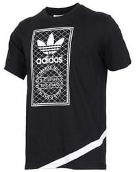 adidas - Originals Mesh Logo Printing Sports Round Neck Short Sleeve - Lyst