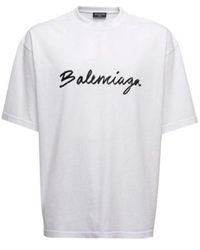 Balenciaga - Script Logo T-Shirt - Lyst