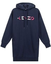 KENZO - (Wmns) Fw20 Logo Embroidered Fleece Lined Hooded Long Sleeves Hoodie - Lyst