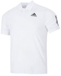 adidas - Solid Color Stripe Tennis Athleisure Casual Sports Short Sleeve Polo Shirt - Lyst