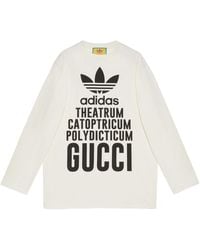 Gucci - (Wmns) X Adidas Oversized Cotton Jersey Long Sleeve T-Shirt - Lyst