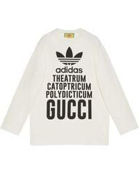 Gucci - X Adidas Oversized Cotton Jersey Long Sleeve T-shirt - Lyst