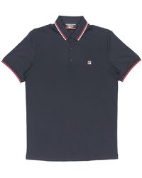 Fila - Logo Solid Color Sports Short Sleeve Knitted Polo Shirt For - Lyst