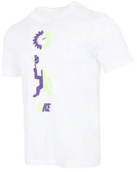 Nike - Basketball Sports Contrasting Colors Printing Round Neck Short Sleeve - Lyst