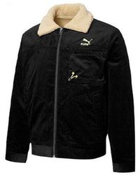 PUMA - Cord Embroidered Logo Reversible Plush Corduroy Jacket - Lyst
