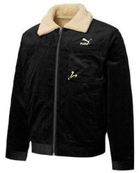 PUMA - Cord Embroidered Logo Reversible Plush Corduroy Jacket - Lyst