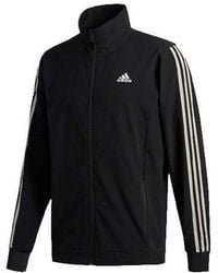 adidas - Cool Touch Jkt Training Sports Stripe Stand Collar Logo Jacket - Lyst