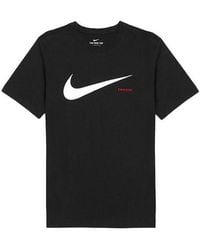 Nike - Swoosh Logo Printing Knit Round Neck Short Sleeve - Lyst