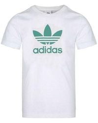 adidas - Originals Trefoil Alphabet Logo Round Neck Short Sleeve - Lyst